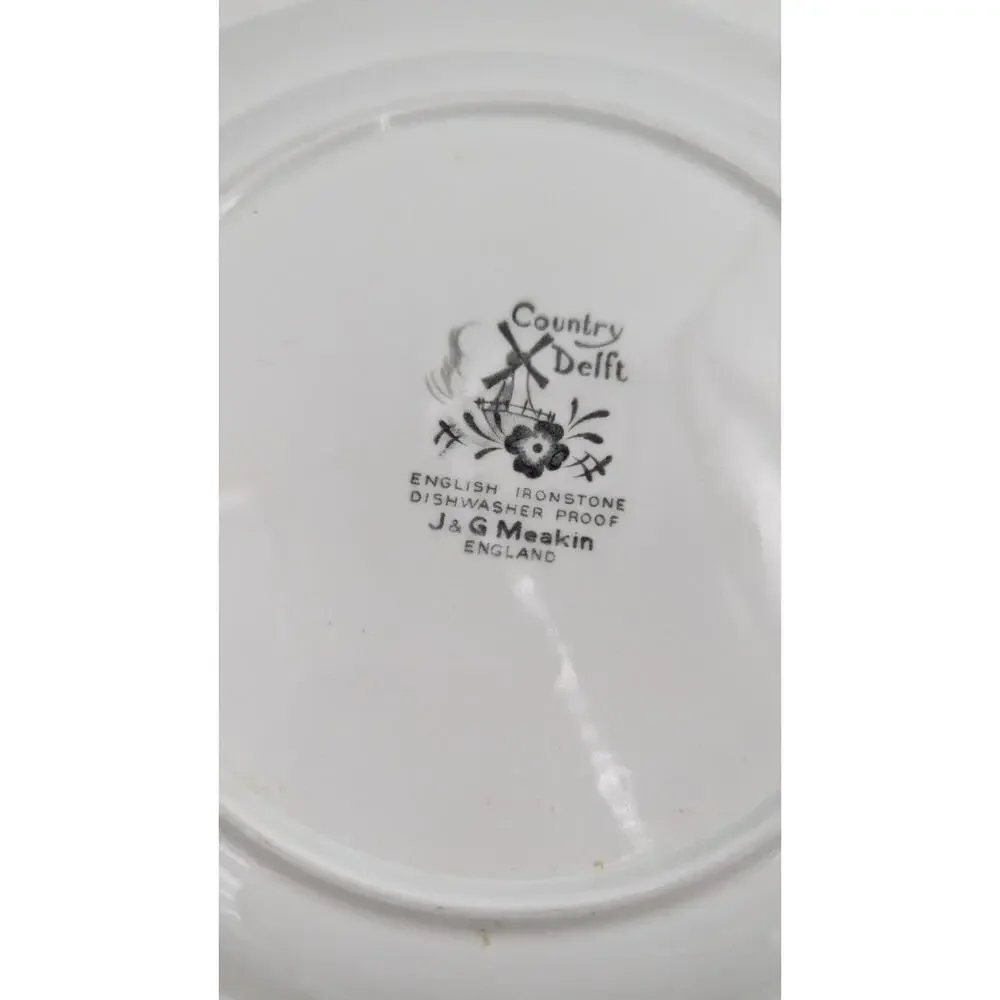 J & G Meakin England Country Delft Blue and White Dish Set Plates Bowls 13pc